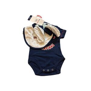 MLB Cleveland Guardians 3 Piece Bodysuit & Bib  & Booties Set Size Newborn
